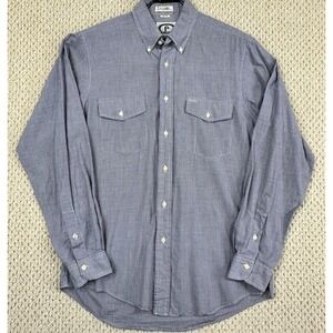 Vtg Bert Pulitzer Dress Shirt Mens 15.5-34 Blue Gingham Check Button Long Sleeve